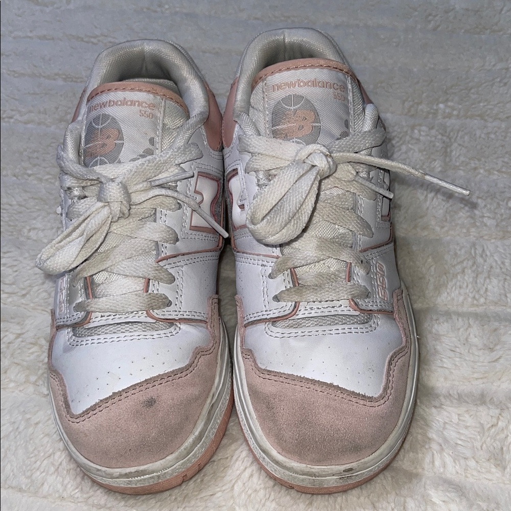 New Balance 550 White and Pink Sneakers